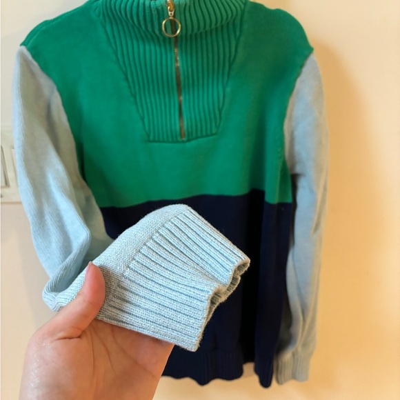 J. Crew quarter zip color blocked sweater - Picture 5 of 5